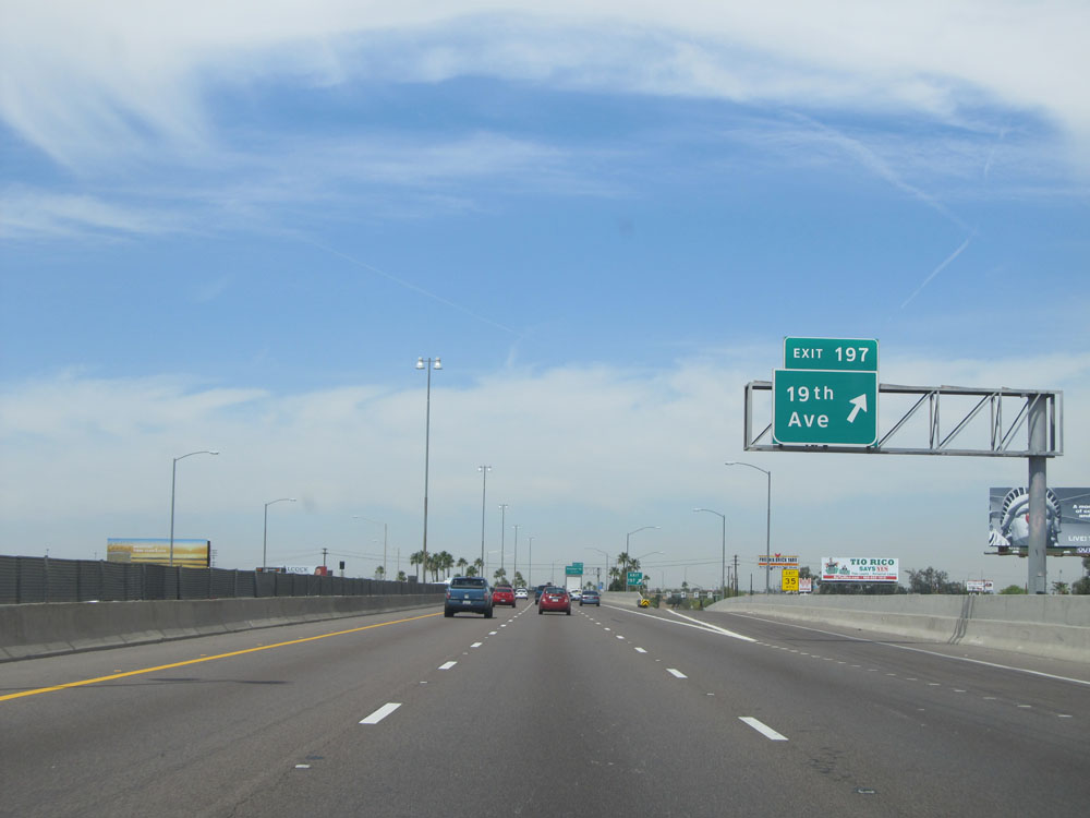 Arizona Interstate 17 Northbound Cross Country Roads