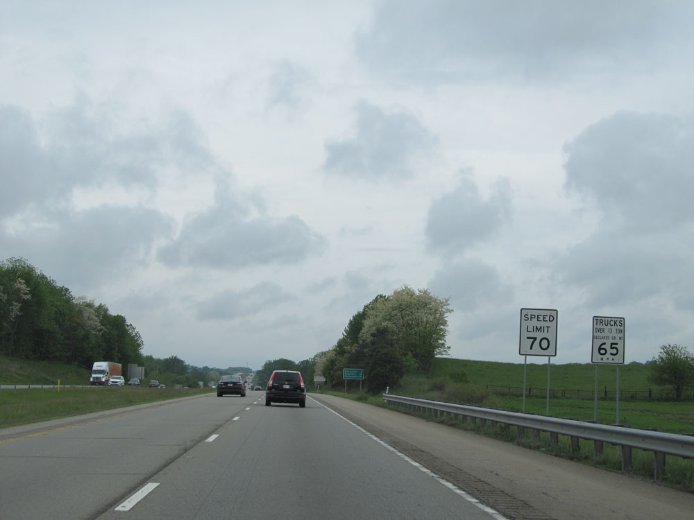 Indiana Interstate 70 Westbound Cross Country Roads