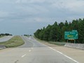 Interstate 185 South at Exit 4: Fork Shoals Rd. Exact change is required to pay the toll at the end of the ramp for this exit. (Photo taken 5/27/17).